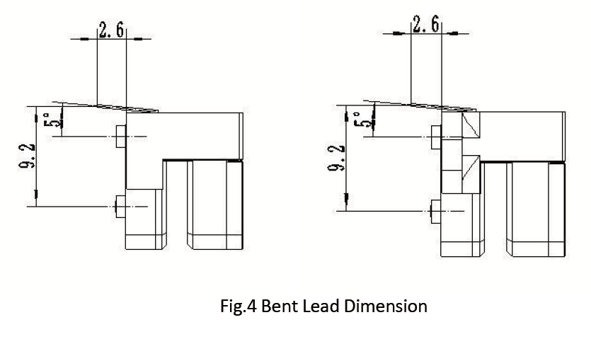 RS972 Series Optical Encoder Modules Bent Lead Dimensions