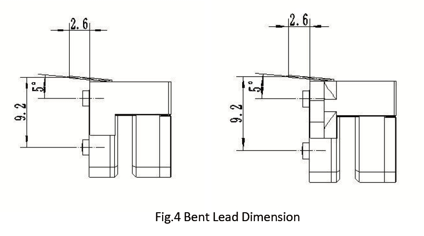 RS970 Optical Encoder Modules Bent Lead Dimensions