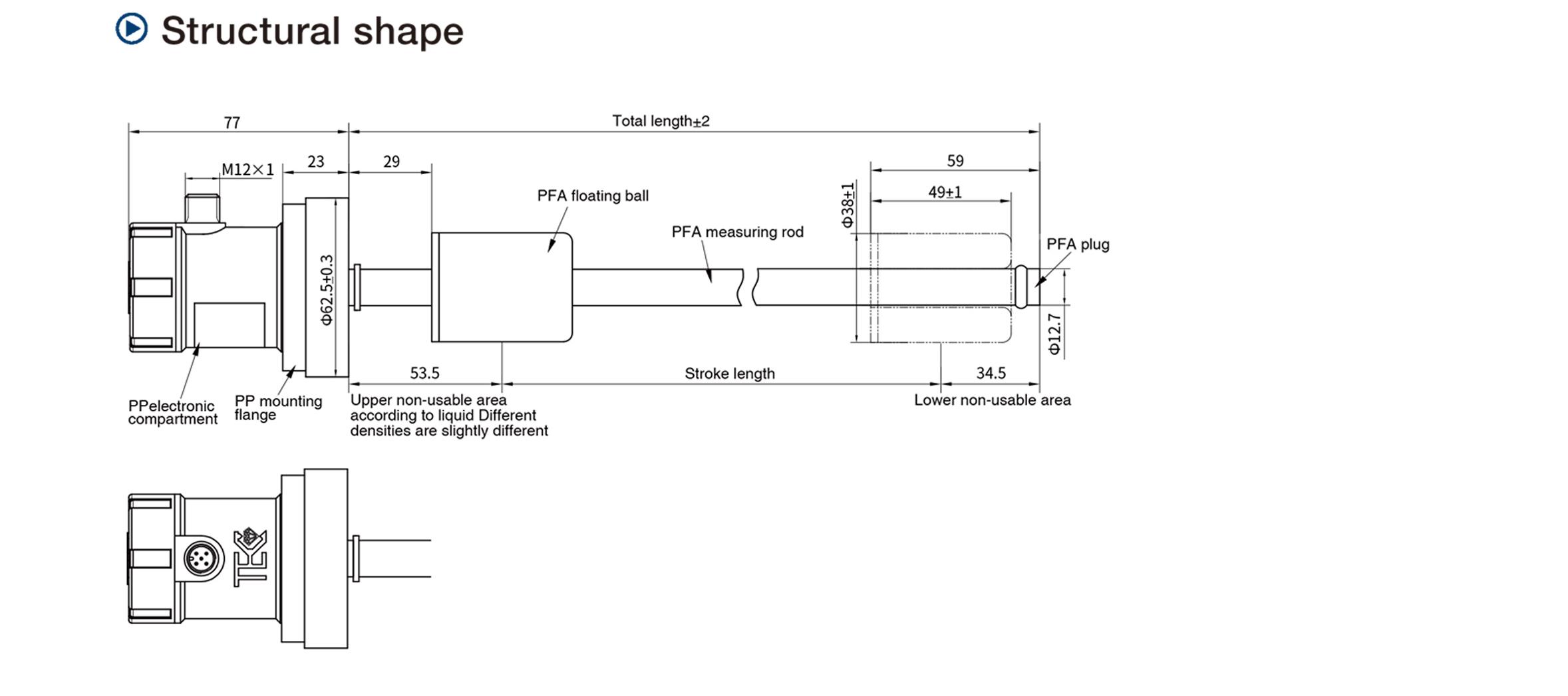ESC Analog Output Displacement Sensor Structural shape