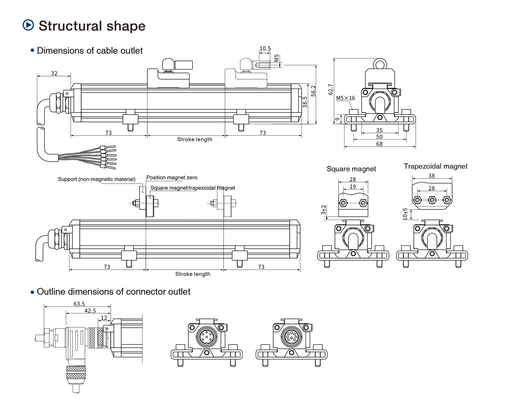 HP Analog Output Displacement Sensor Structural Shape 