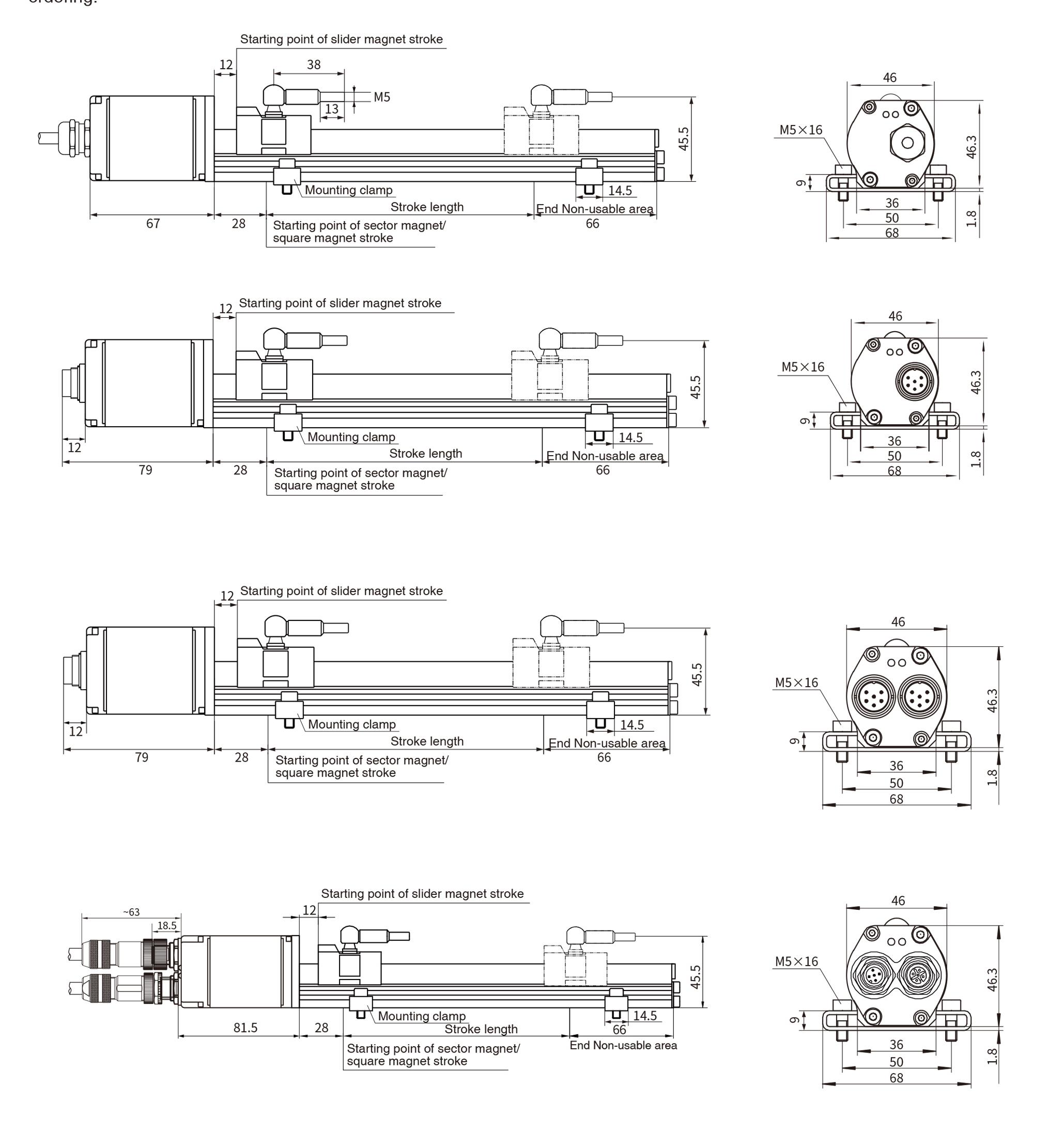Dimensions and installation guidance of RP aluminum profile sensor