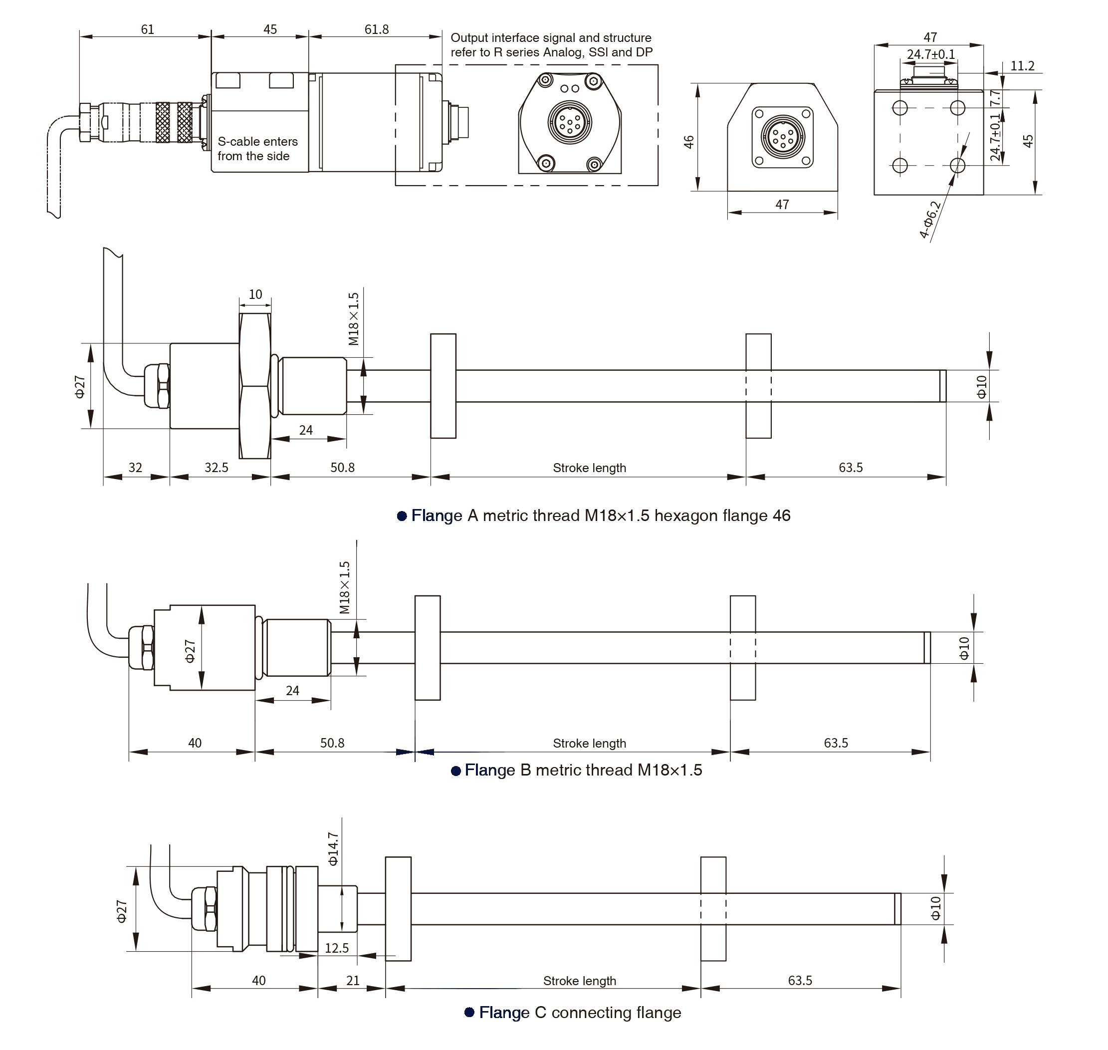 RD Split Sensor Installing Dimensions