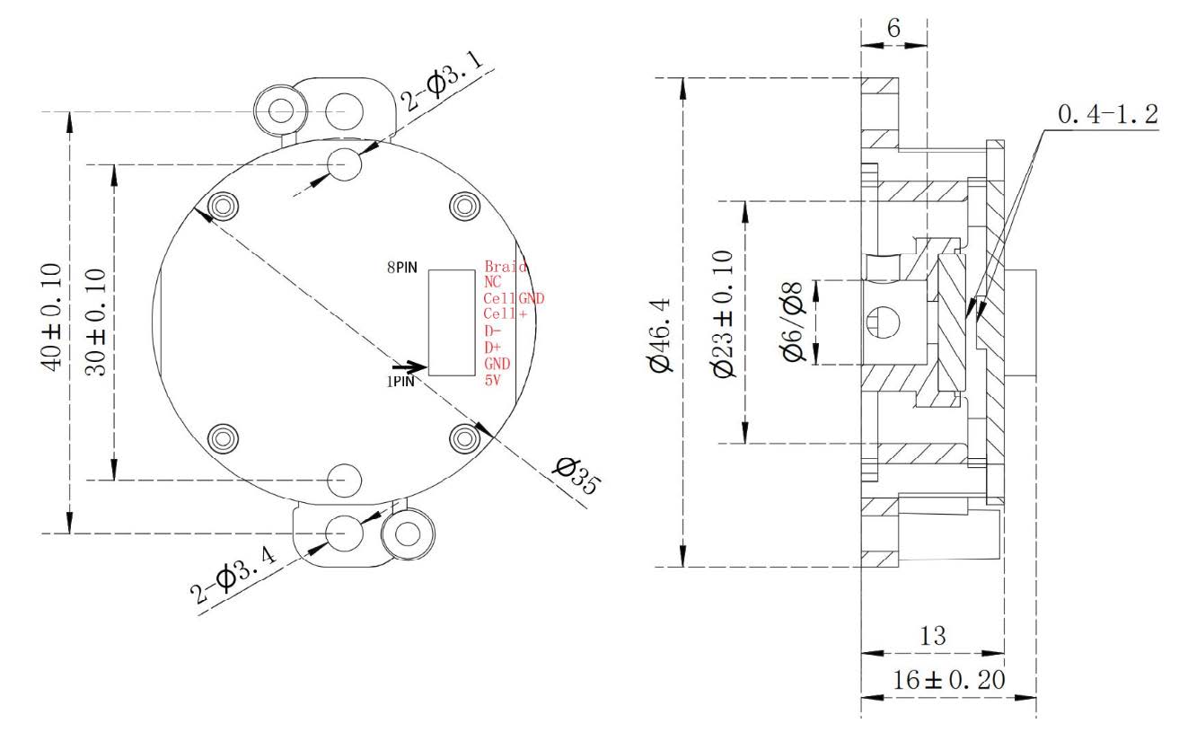MS1600 Mechanical Dimension Drawing