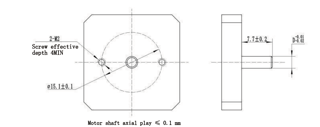 Dimensions Of Motor End Face and outgoing shaft length