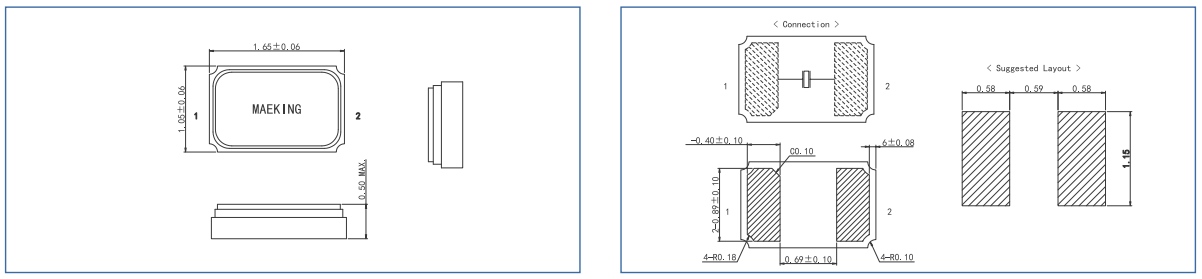 Ultra-small 32.768kHz 1610 SMD Crystal Ultra-small 32.768kHz 1610 SMD Crystal