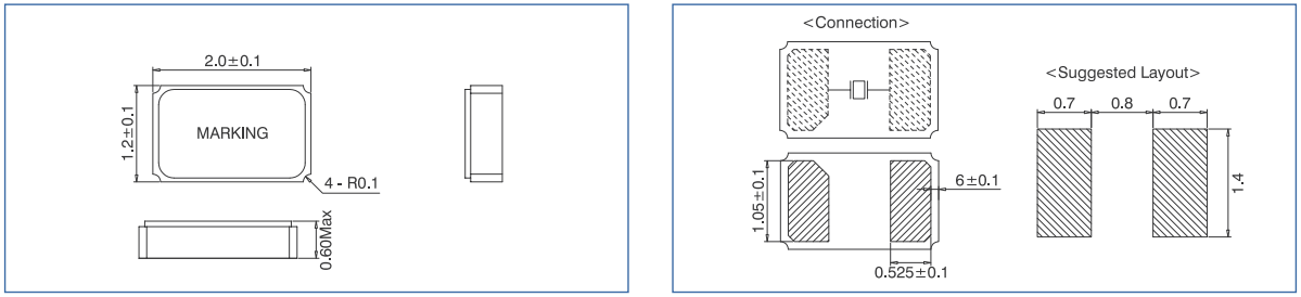 2.0x1.2mm Metal Can SMD Crystal 2.0x1.2mm Metal Can SMD Crystal
