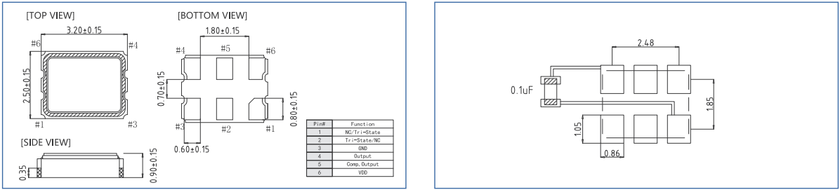 Das system liegt im ganzen viertel LV3225 Automotive Differential Oscillator