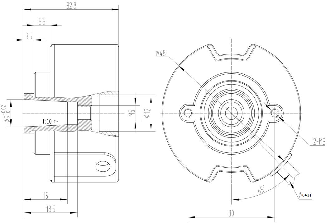 UZ4809 HS 48mm Hollow Shaft Incremental Encoder with UVW Commutation