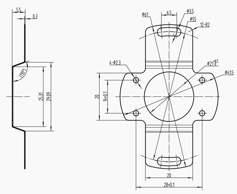 MP4409-001A-55 (D-type-mounting hole d55) Plate spring Mechanical dimension diagramplate sprin MP4409-001A-55 (D-type-mounting hole d55) Plate spring Mechanical dimension diagramplate sprin