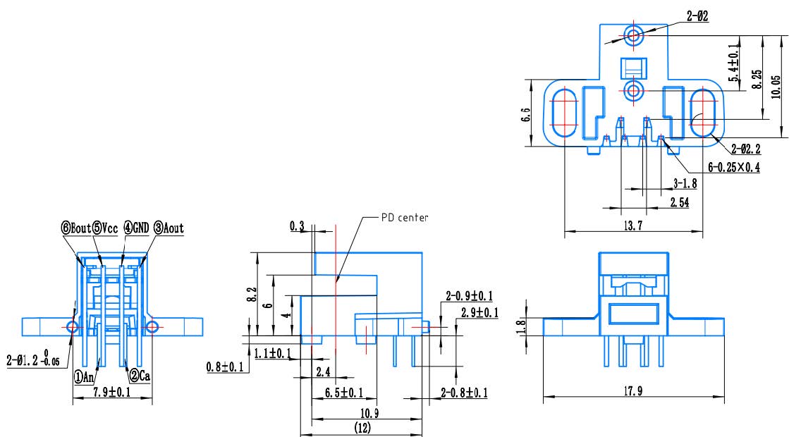 RK_L Bent Lead Dimension With Mounting Holes