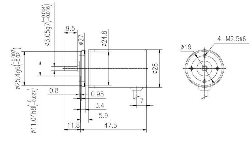 G2803 28mm Encoder — Mechanical Dimension Drawing & Installation Guide