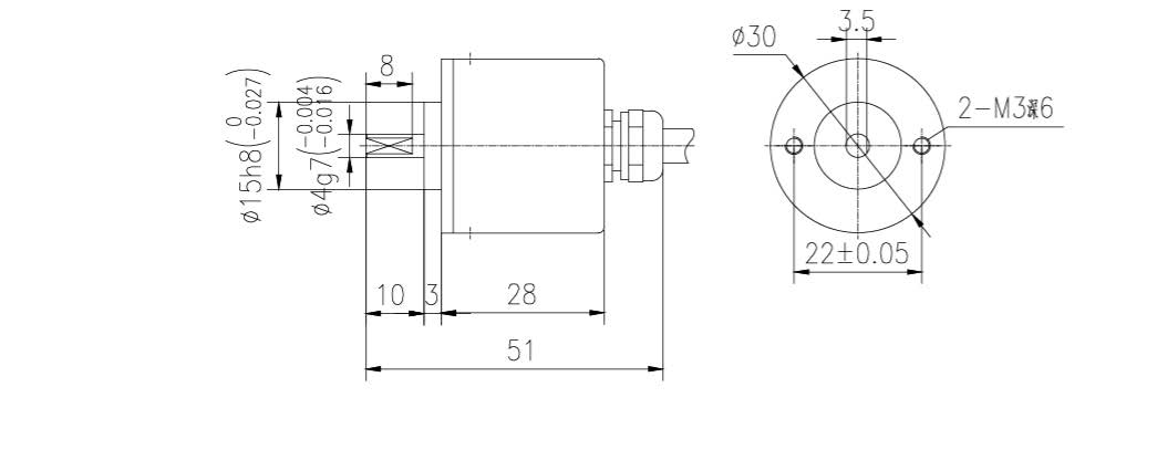 S3004 30mm solid shaft incremental encoder mechanical dimension drawing S3004 30mm solid shaft incremental encoder mechanical dimension drawing